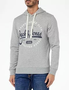 JACK & JONES Męska bluza z kapturem, niebieski, L - Bluzy męskie - miniaturka - grafika 1