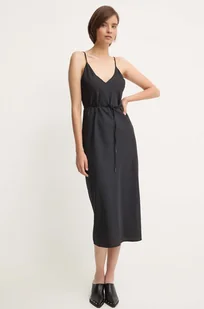 Calvin Klein sukienka kolor czarny midi prosta K20K207566 - Sukienki - miniaturka - grafika 1