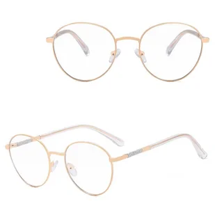 Damskie okulary Lenonki zerówki do komputera BLUE LIGHT na teleskopach 25148A Złoty - Okulary korekcyjne, oprawki, szkła - miniaturka - grafika 1