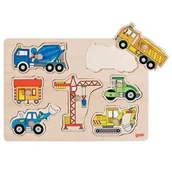 Układanki dla dzieci - Goki Pojazdy budowlane 57593 - miniaturka - grafika 1