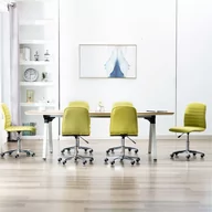 Krzesła - vidaXL Krzesła stołowe, 6 szt., zielone, tapicerowane tkaniną - miniaturka - grafika 1