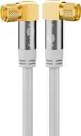 Kable - Goobay Kabel antenowy satelitarny biały (135 dB typ), 4X ekranowany pozłacany, wtyczka F 90° > gniazdo F 90° 10,0 m biały - miniaturka - grafika 1