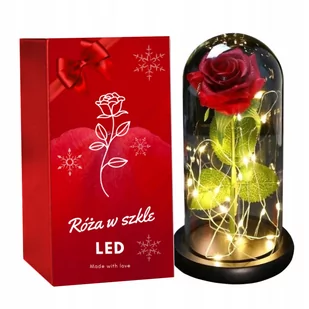 Wieczna Róża W Szkle Prezent Świecąca LED [Se-Roz1] - Sztuczne kwiaty - miniaturka - grafika 1