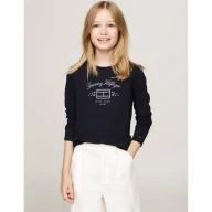 Bluzy dla dziewczynek - Tommy Hilfiger Bluzka | Slim Fit - miniaturka - grafika 1