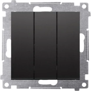 Kontakt-Simon Simon 54 Przycisk potrójny moduł 10AX 250V szybkozłącza czarny mat DP31.01/49 - Wyłączniki światła i elektryczne - miniaturka - grafika 1