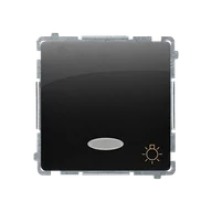Wyłączniki światła i elektryczne - Kontakt Simon Przycisk zwierny Światło BASIC z podświetleniem LED - czarny mat - miniaturka - grafika 1