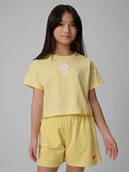 Koszulki dla dziewczynek - 4F T-shirt regular z nadrukiem dziewczęcy - żółty 164 (13-14 lat) - miniaturka - grafika 1