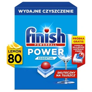 Tabletki do zmywarek FINISH Power Essential Lemon - 80 szt.+ Kapsułki do zmywarek FINISH Ultimate Plus 2 szt. - Akcesoria i części do zmywarek - miniaturka - grafika 1