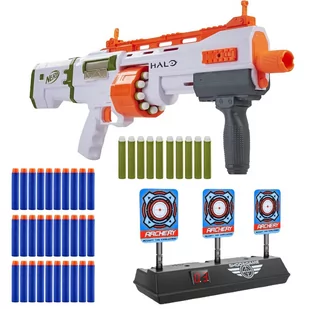 Zestaw Pistolet Nerf Halo Bulldog SG E9271+ tarcza elektroniczna + 30 strzałek - Zabawki militarne - miniaturka - grafika 1