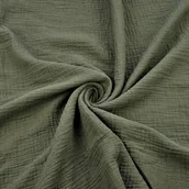 Pasmanteria - Tkanina Muślin double gauze oliwkowy (Green) - miniaturka - grafika 1