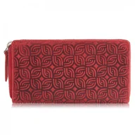 Portfele - Portfel Damski Skórzany Czerwony W Geometryczny Wzór Rfid Paolo Peruzzi T-116-Hrd - miniaturka - grafika 1