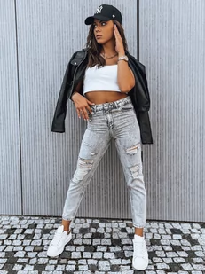 Jeansy damskie boyfriendy LORENT jasnoszare Dstreet UY1375-31 - Spodnie damskie - miniaturka - grafika 1