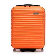 Walizki - Walizka kabinowa z ABS-u z żebrowaniem pomarańczowy - miniaturka - grafika 1