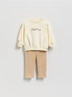 Komplety dla niemowląt - Reserved - Bawełniany komplet z nadrukiem - złamana biel - miniaturka - grafika 1