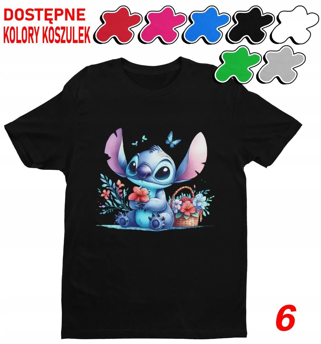 Koszulka Dziecięca Z Nadrukiem Stitch Stich Angel Dużo Wzorów -M 134-140