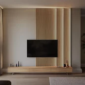 Panele ścienne i boazeria - Panele ścienne lamele na HDF z oświetleniem LED 270x30 Dąb 7 lameli - miniaturka - grafika 1