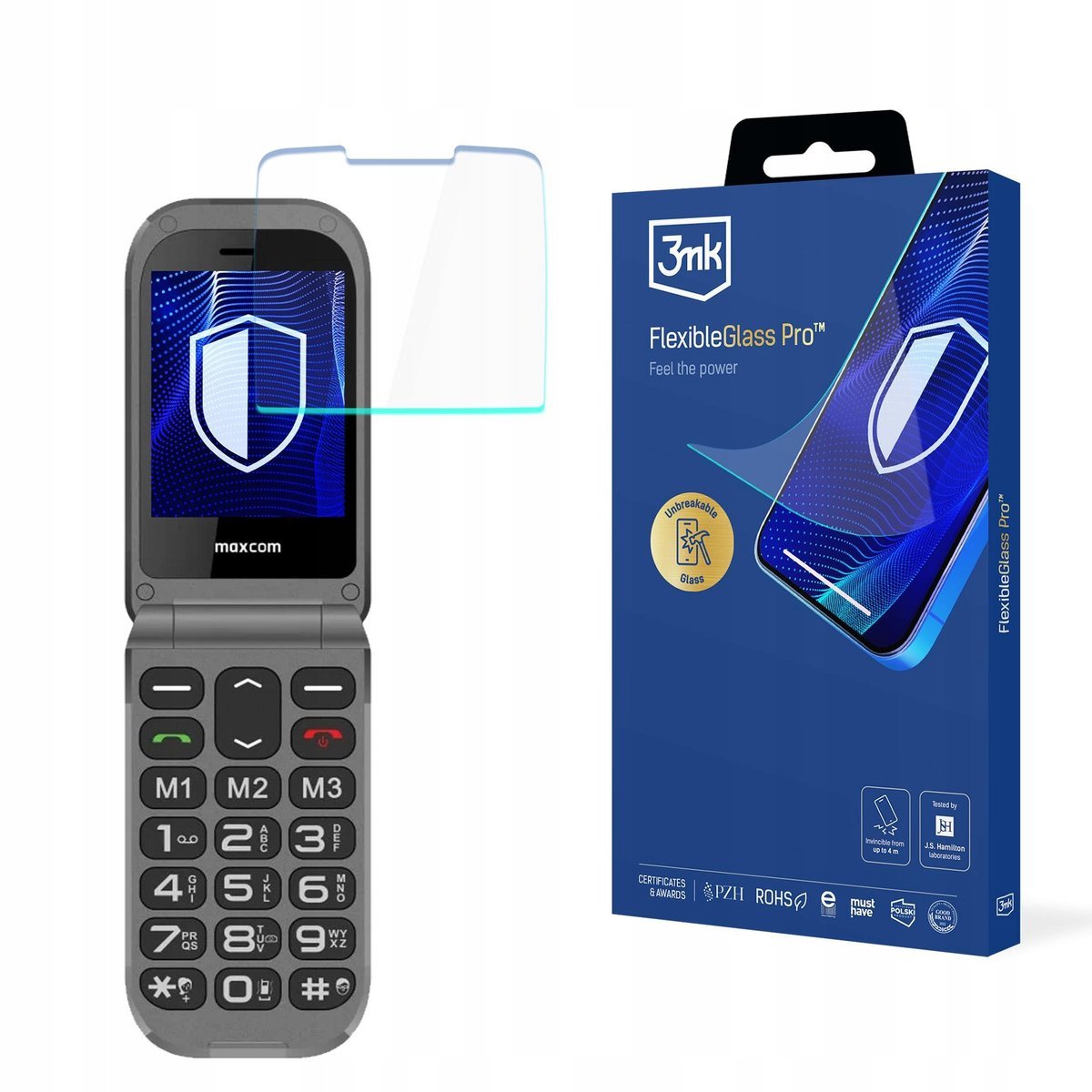 Szkło hybrydowe na ekran do Maxcom Comfort MM827- 3mk FlexibleGlass Pro