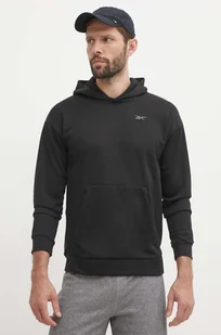 Reebok bluza Strength męska kolor czarny z kapturem gładka 100075764 - Bluzy męskie - miniaturka - grafika 1