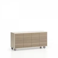 Szafki biurowe - Layers Szafka na kółkach z drzwiami Wood LAYERS 611059 - miniaturka - grafika 1