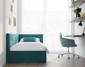 Łóżka - Łóżko młodzieżowe EDDY z pojemnikiem - 90x200 - TRINITY - Turkusowy - miniaturka - grafika 1