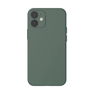 Baseus Liquid Silica Gel Case Elastyczne żelowe etui iPhone 12 mini Ciemnozielony (WIAPIPH54N-YT6A) WIAPIPH54N-YT6A - Etui i futerały do telefonów - miniaturka - grafika 1