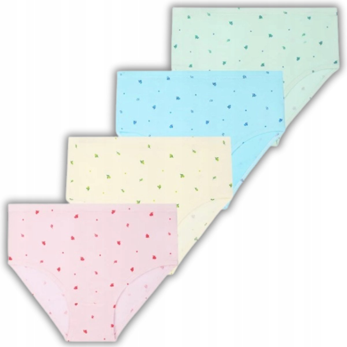 4X MAJTKI DAMSKIE BIKINI BAWEŁNIANE FIGI GŁADKIE KOLOROWE MORAJ L