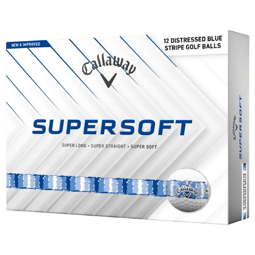 Piłki golfowe Callaway Supersoft 25 White Distance Stripe Blue