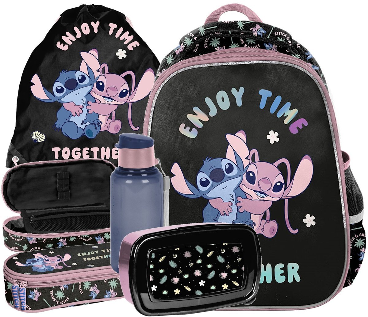 ZESTAW Szkolny Plecak Tornister Premium Disney Lilo i Stitch i Angel