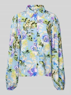 Bluzka o kroju regular fit z fakturowanym wzorem model ‘ASINA’ - Bluzki damskie - miniaturka - grafika 1