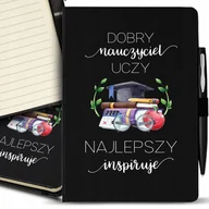 Notesy i bloczki - Notes A5 Czarny Prezent NAUCZYCIEL INSPIRUJE Wzory - miniaturka - grafika 1