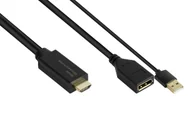 Adaptery i przejściówki - Alcasa HDMI-AD22 adapter kablowy 0,3 m HDMI Typu A (Standard) DisplayPort Czarny - miniaturka - grafika 1