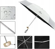 Parasole - PARASOL KIESZONKOWY MINI SKŁADANY UV OCHRONA KIESZONKOWY WODOODPORNY BIAŁY - miniaturka - grafika 1