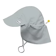 Czapki damskie - Green Sprouts - UPF 50+ eco czapka z klapką - Szary - 0-6m - miniaturka - grafika 1