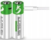 Ładowarki i akumulatory - WIELOKROTNE BATERIE PALUSZKI AKUMULATORKI AA 2 SZT ŁADOWANE KABLEM USB-C - miniaturka - grafika 1