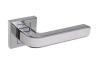 Klamki - Klamka z tarczką kwadratową B-Harko Nigra, chrom/biała - miniaturka - grafika 1