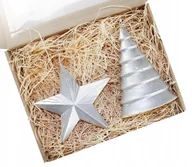 Świece - Świece świąteczne na prezent choinka + gw srebrna - miniaturka - grafika 1