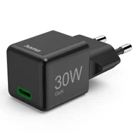 Ładowarki do telefonów - Ładowarka do telefonu Hama GAN PD/QC Supermini 30W PD/QC, czarna - miniaturka - grafika 1