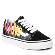 Trampki damskie - Vans Tenisówki Old Skool VN0A7Q5FABX1 (Flame Logo Repeat) Black - miniaturka - grafika 1