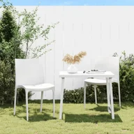Fotele i krzesła ogrodowe - Prolenta Premium - Krzesła ogrodowe 2 szt. Biały 50x46x80 cm Polipropylen - miniaturka - grafika 1
