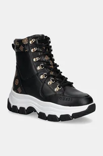Guess buty BLIZA damskie kolor czarny na platformie FLFBLI FAL12 - Botki damskie - miniaturka - grafika 1