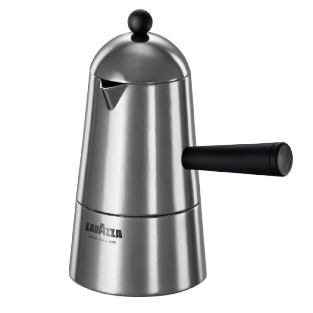 Ekspres do kawy ILSA Carmencita Classic, aluminium, czarny uchwyt i pokrętło, pojemność 15 cl, 2 filiżanki, 2 kubki