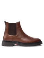 Sztyblety męskie - Tommy Hilfiger Sztyblety Comfort Lwt Lth Chelsea FM0FM05184 Brązowy - miniaturka - grafika 1