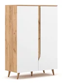 Inne meble do salonu - Komoda 2D Tue Dąb Craft Złoty / Biały Mat - miniaturka - grafika 1