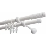 Karnisze - Karnisz DECASTYL Techno z kółkami Podwójny 200 cm Biały - miniaturka - grafika 1