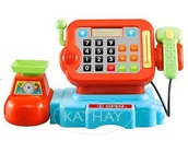 Zabawki interaktywne dla dzieci - KOLOROWA KASA SKLEPOWA Z CZYTNIKIEM, MIKROFONEM AKCESORIA - miniaturka - grafika 1