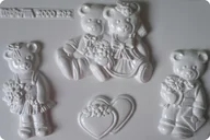 Akcesoria rzeźbiarskie - Forma do odlewów gipsu, zakochane misie, 4 elementy - miniaturka - grafika 1