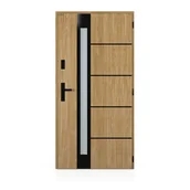 Drzwi zewnętrzne - Drzwi zewnętrzne stalowe wejściowe Ultron Stopsol Woodec Turner Oak Malt 90 prawe Wiśniowski - miniaturka - grafika 1