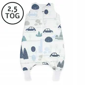 Śpiworki dla dzieci - CAŁOROCZNY ŚPIWOREK Z NOGAWKAMI 56-68 XS 2,5 TOG BAWEŁNA100% PRODUKT POLSKI - miniaturka - grafika 1