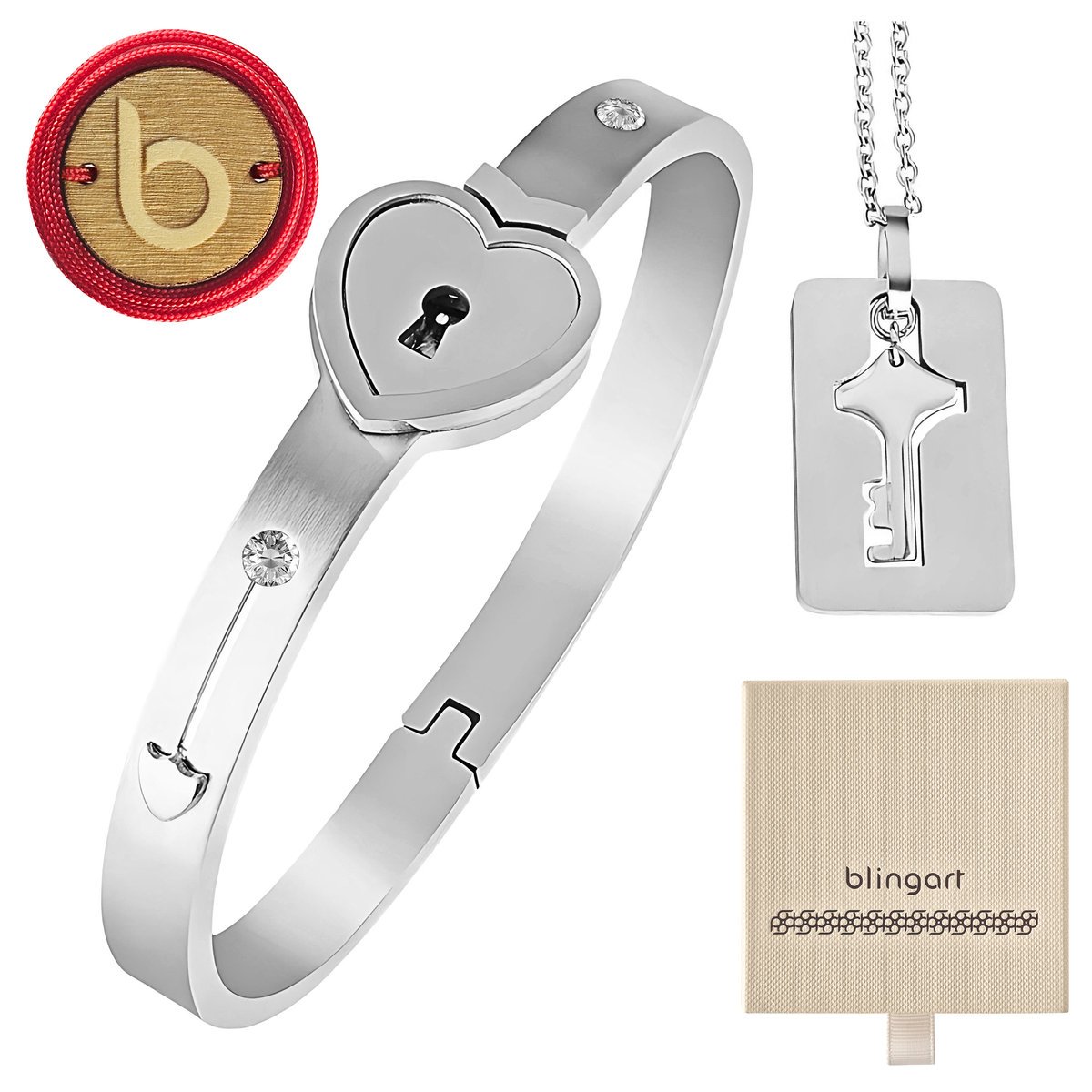 Komplet biżuterii dla dwojga na Walentynki bransol