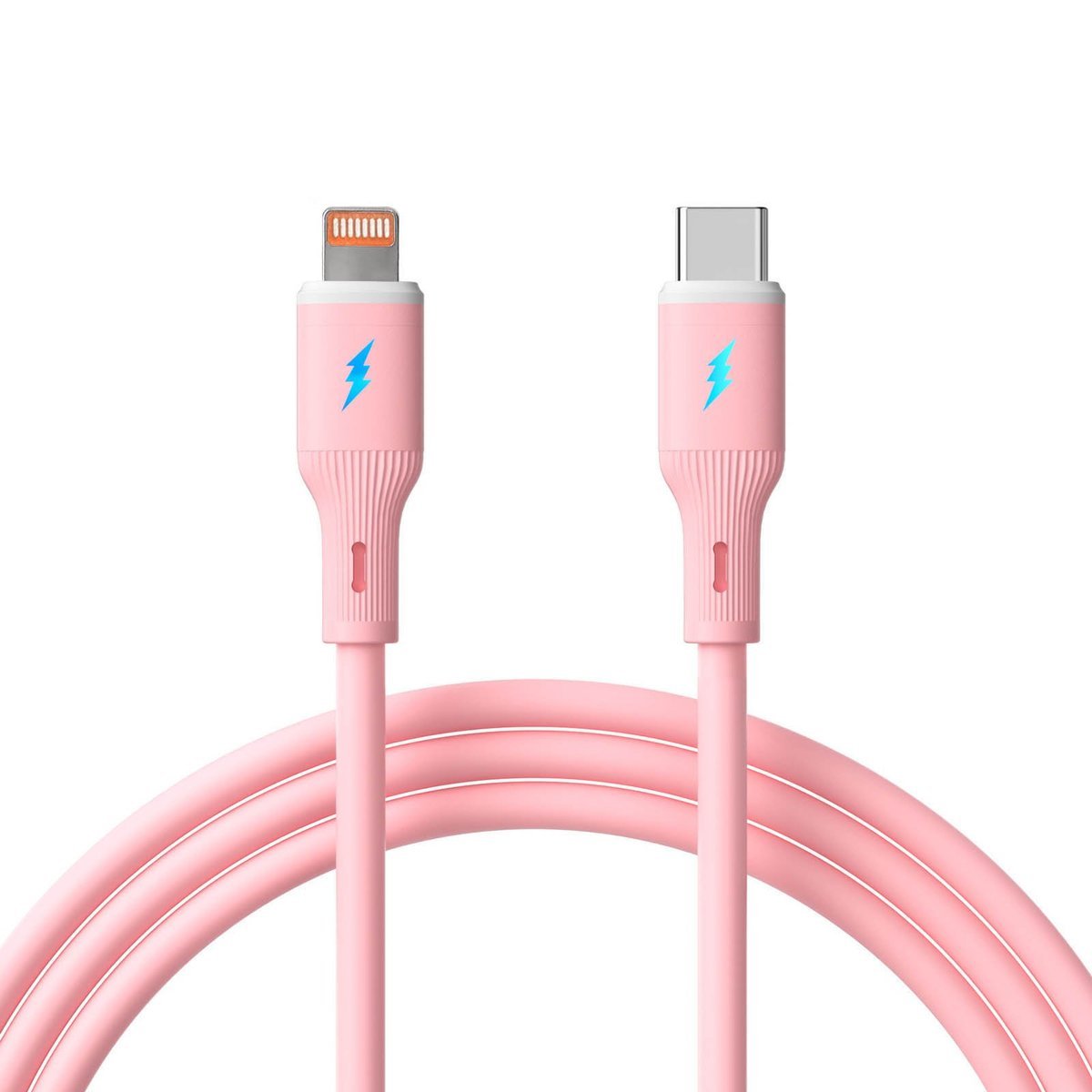 Kabel USB type C / Lightning 1m AK-USB-71 30W silikonowy różowy